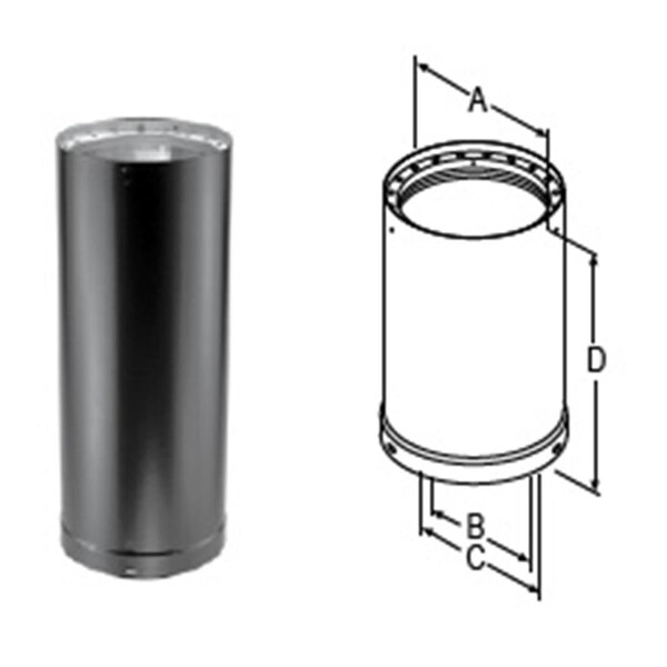 Ricki'S Rugs M & G Duravent 6DVL-48 6 Inch x 48 Inch Dura-Vent DVL Double-Wall Black Pipe RI2547724 - main
